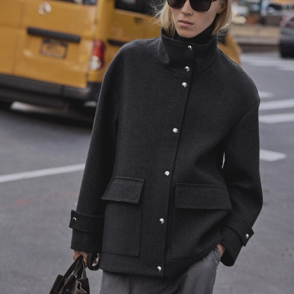 Mango High Neck Wool Blend Coat - Picture 4 of 7